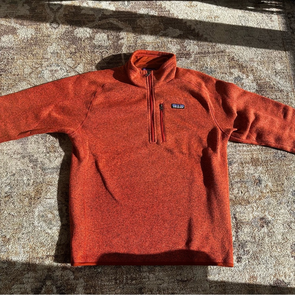 Patagonia Heather Orange 3 Quarter Zip